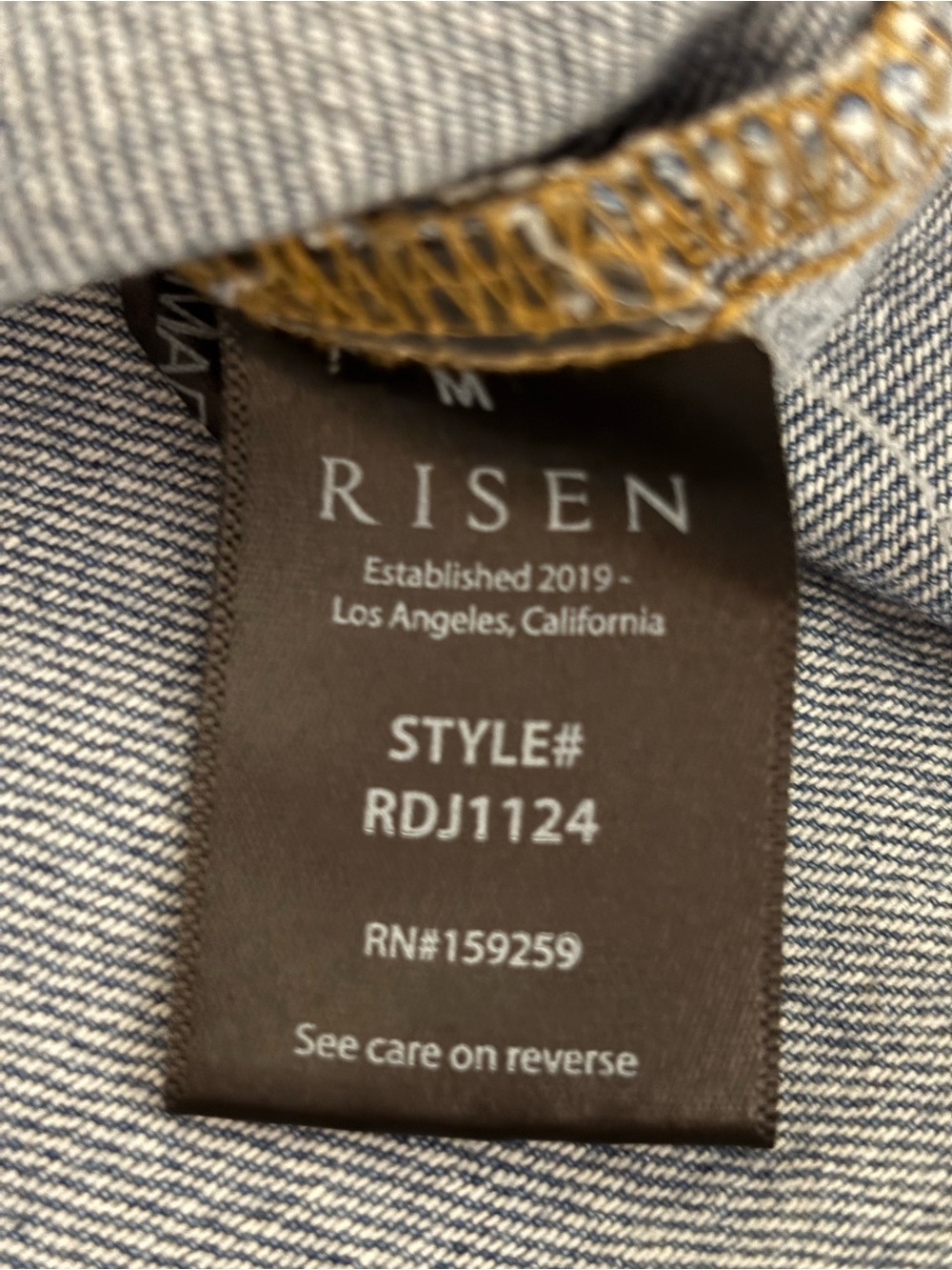 Risen Denim Shirt Women M Distressed Raw Fringe Hem Western Button Up - Picture 3 of 9